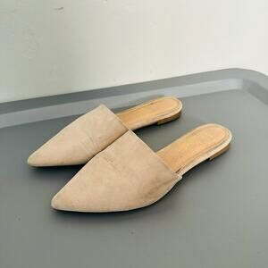 Lulus Blush Pink Leather Pointed Slides Women’s Size 7